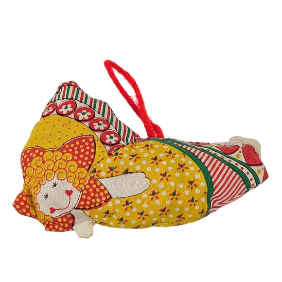 Vintage Fabric Stuffed Ornaments Lot Dolls Animals Horse Retro Handmade Christma - Picture 6 of 10